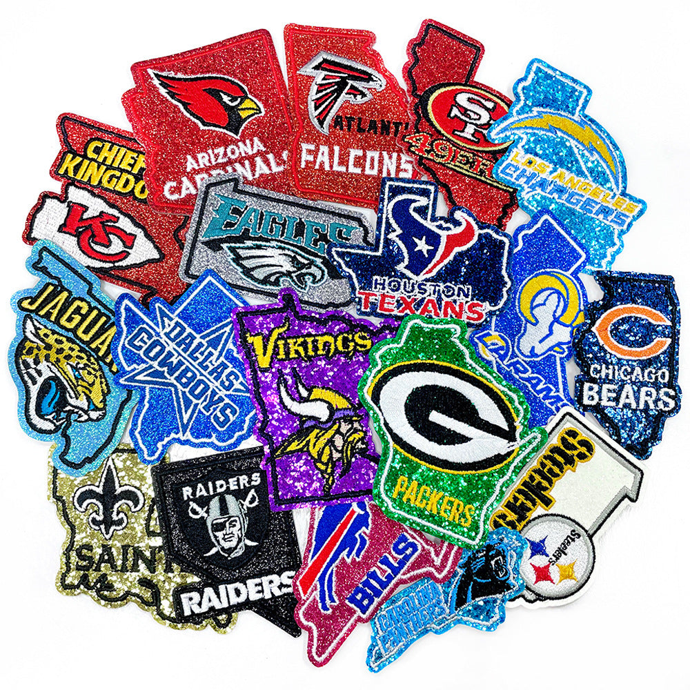 Wholesale Seattle Seahawks Sequin Embroidered Patch State Shape Sew On Applique For Clothing Bags DIY Craft Accessory OLY Exclusive