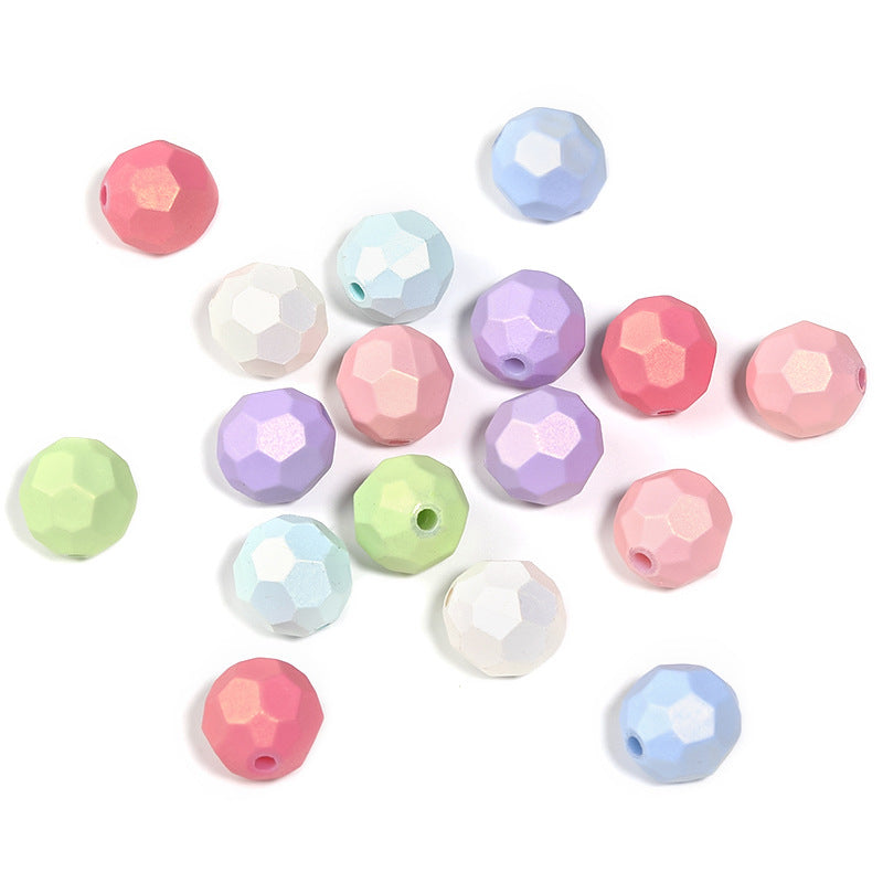 Wholesale 100pcs Macaron Matte Matte Corner Bead Baked Paint Cut DIY Beads