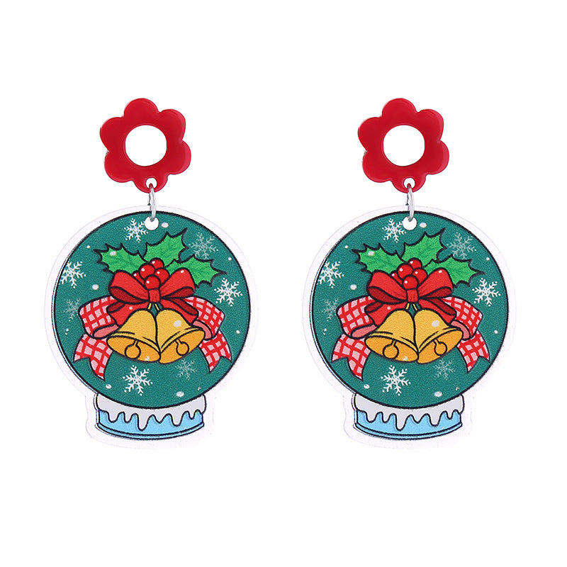 Wholesale Christmas Double-sided Glitter Acrylic Earrings
