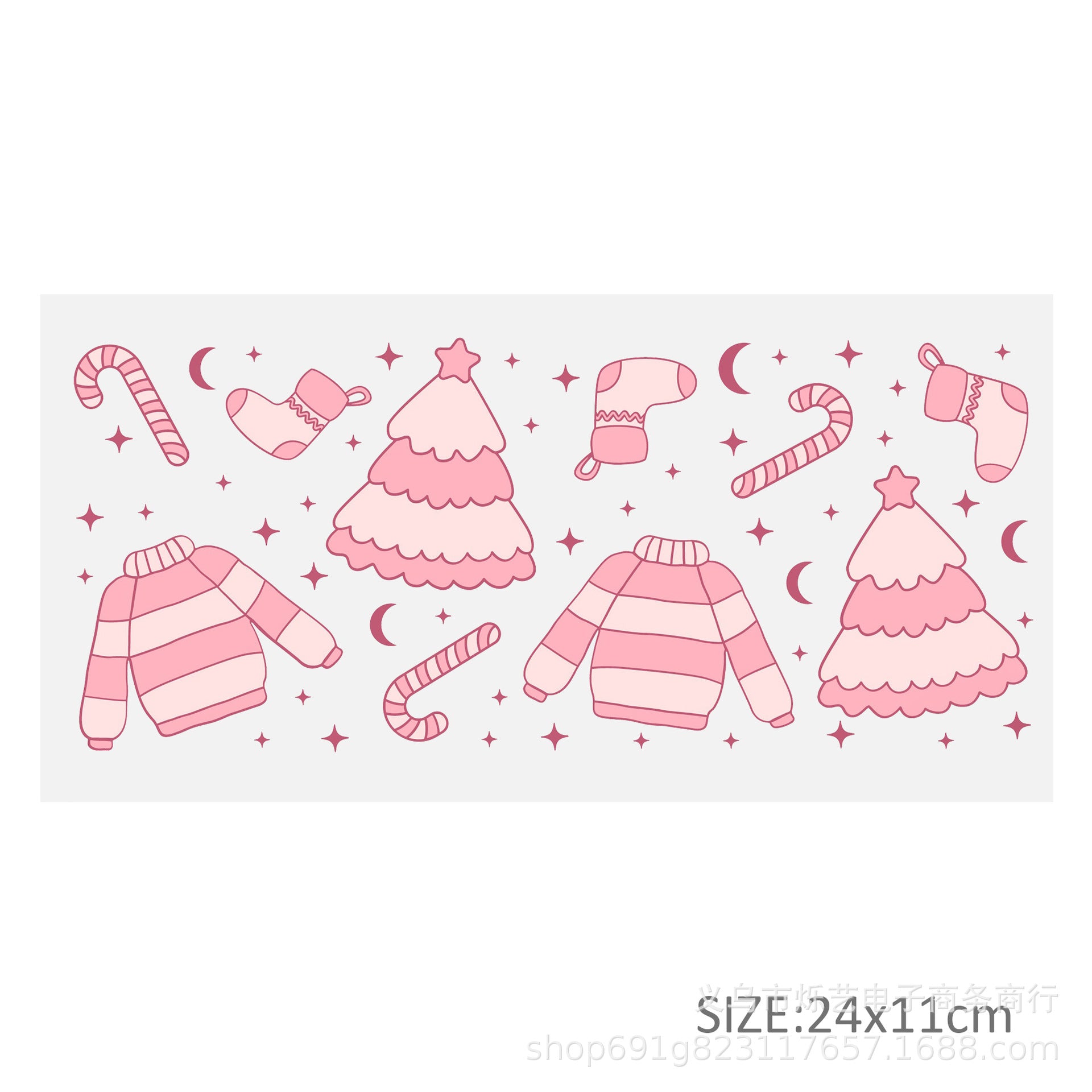 Wholesale  5pcs/pack Snowman Gingerbread Man Christmas Series 16oz Cup UV DTF Wraps