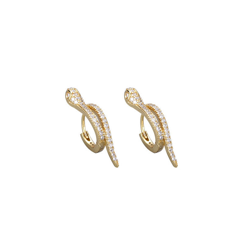 Wholesale 925 Sterling Silver Snake Shaped Zircon Earrings
