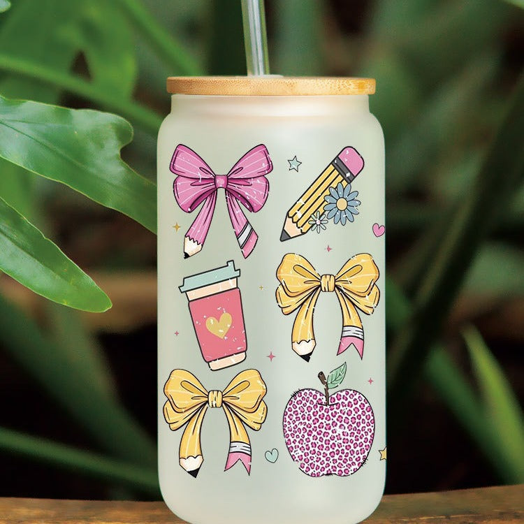 Wholesale Book Bible Bow 16oz Cup UV DTF Wraps