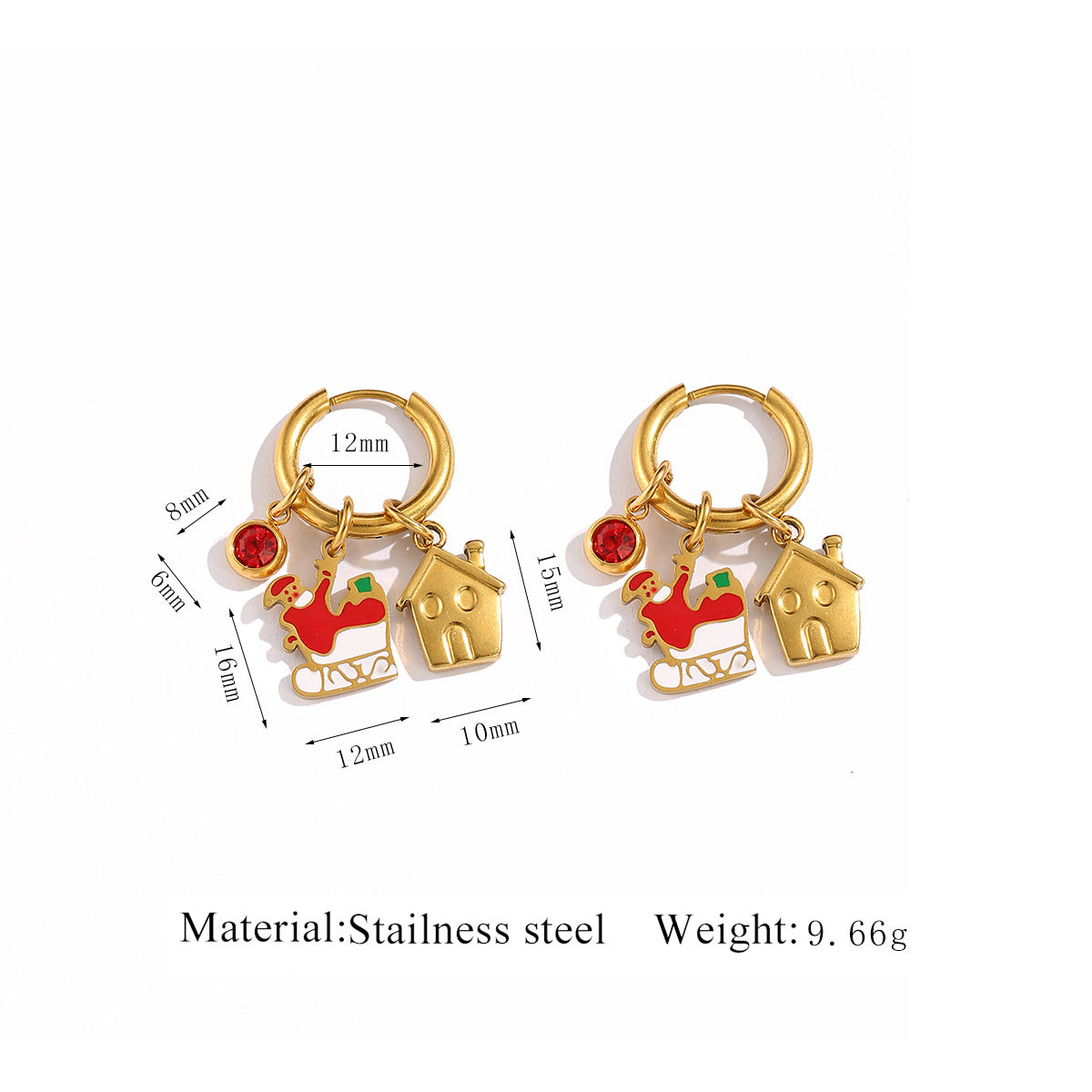 Wholesale Christmas series stainless steel earrings