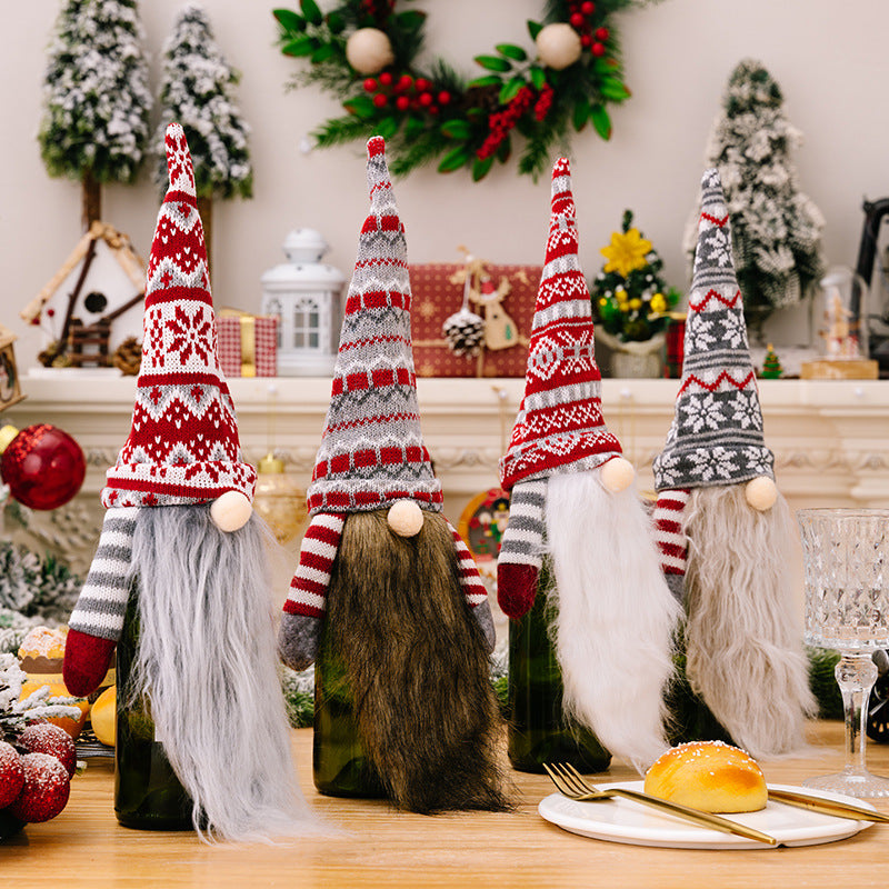 Wholesale Christmas Decorations Faceless Doll Wine Bottle Cover