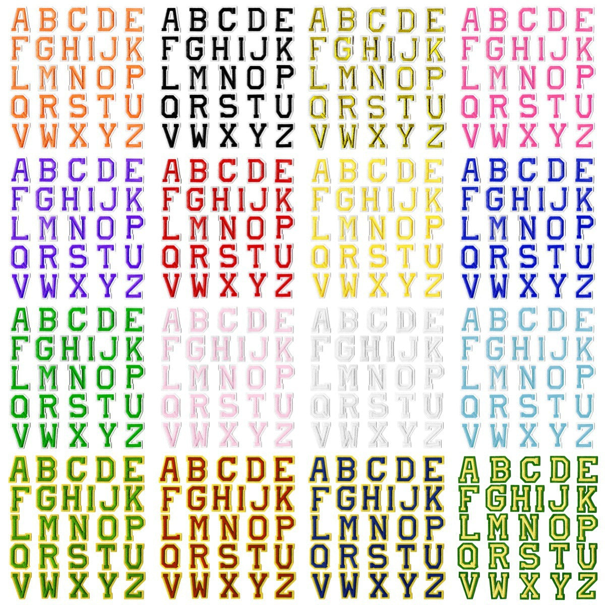 Wholesale Fabric Embroidered Alphabet Patches 26 Gold Letters Set For DIY Clothing Towel Decorative Gift