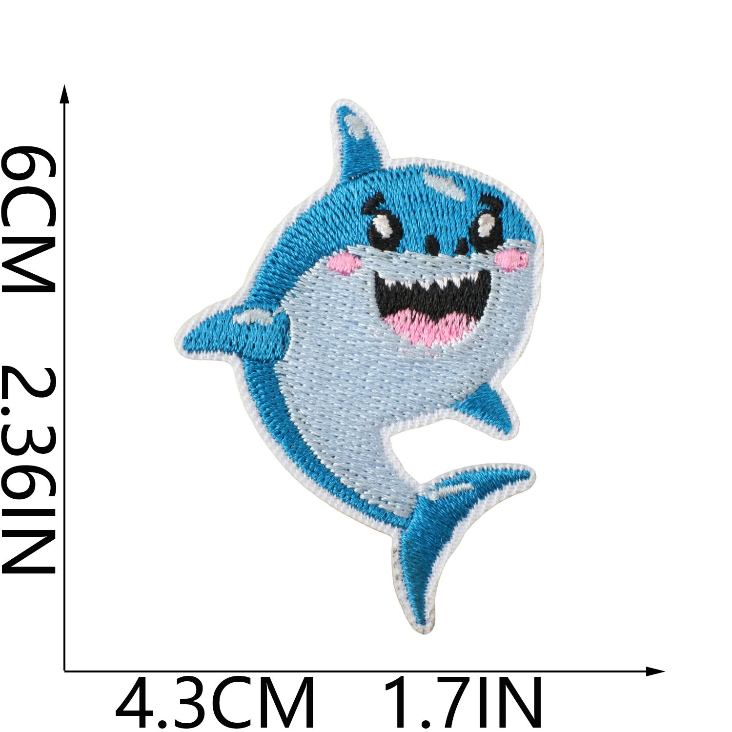 Wholesale Trendy Ocean Party Embroidered Patches For Kids Clothing Cartoon Shark Dolphin Fashion Accessory