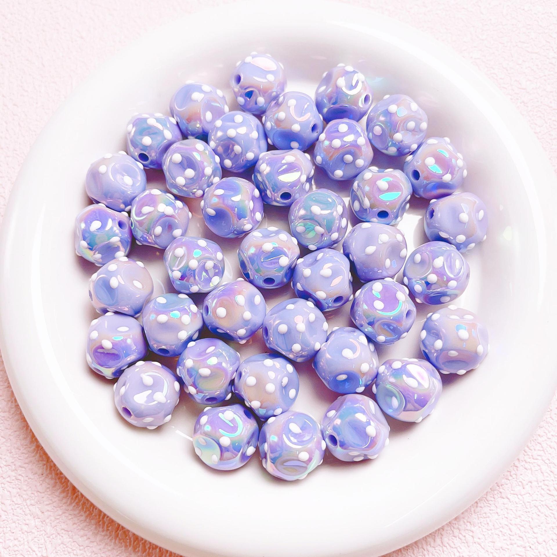 Wholesale 16mm 10pcs UV Plated Acrylic Beads