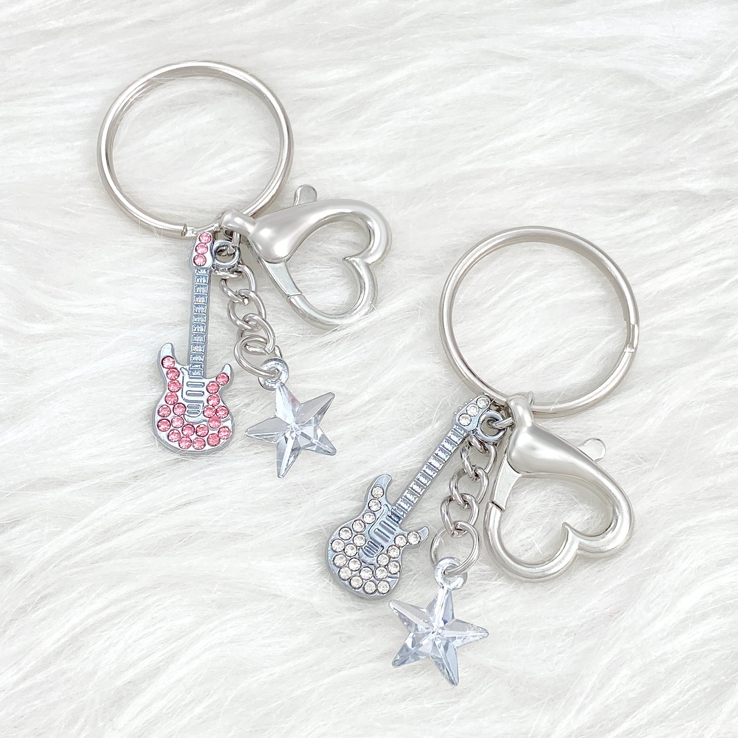 Wholesale Electric Guitar Star Bass Alloy Keychains