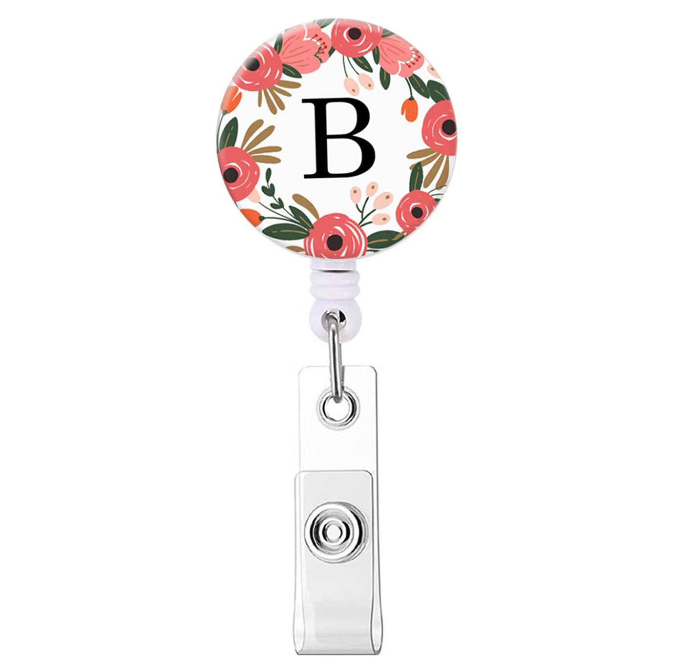 Wholesale English letter glue flower telescopic rotating easy to pull keychain