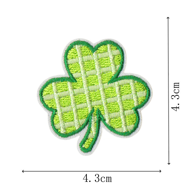 Wholesale St.  Patrick' s Day Clover Green Leaves DIY Patches