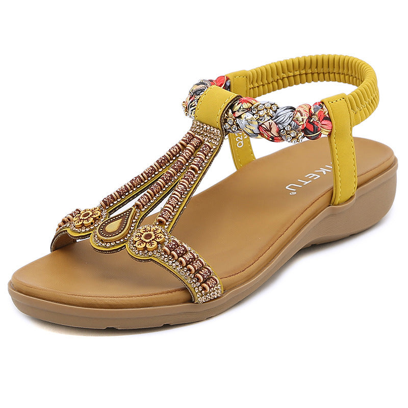 Wholesale Women's Elastic Band Lightweight PU Sandals