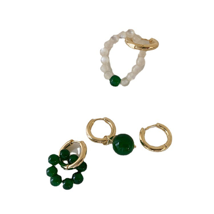 Pendientes de aleación de ópalo verde al por mayor