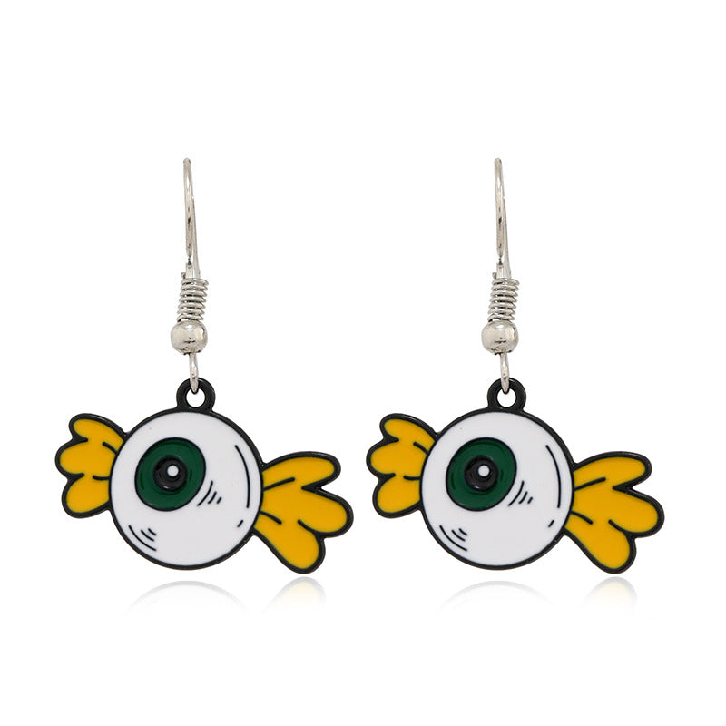 Pendientes de calavera de aleación de Halloween al por mayor