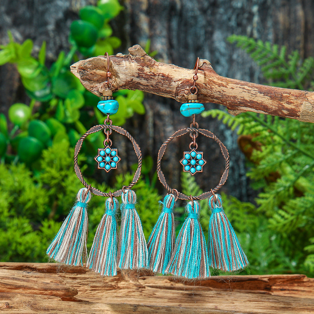 Wholesale Bohemian Retro Tassel Earrings Zinc Alloy Fashion Accessory For Party Wear And Resale