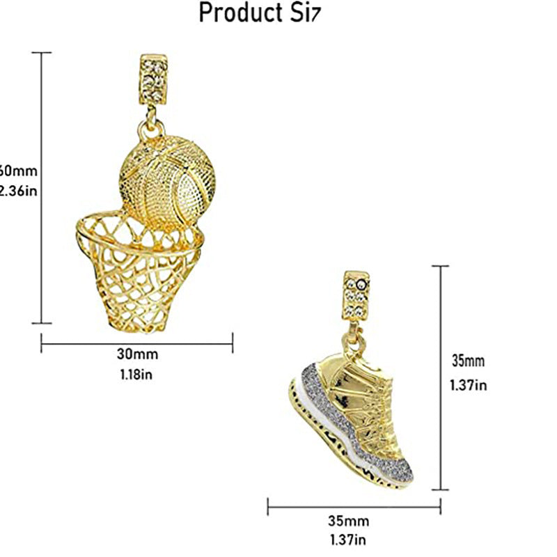 Wholesale Basketball hip-hop men' s accessories retro necklace