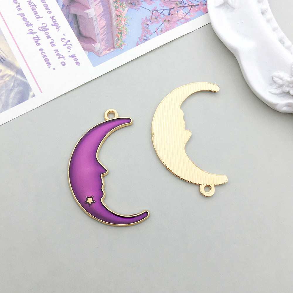 Wholesale Mix 30 Purple Drip Oil Alloy Cute Cartoon Simulation Animal Pendant