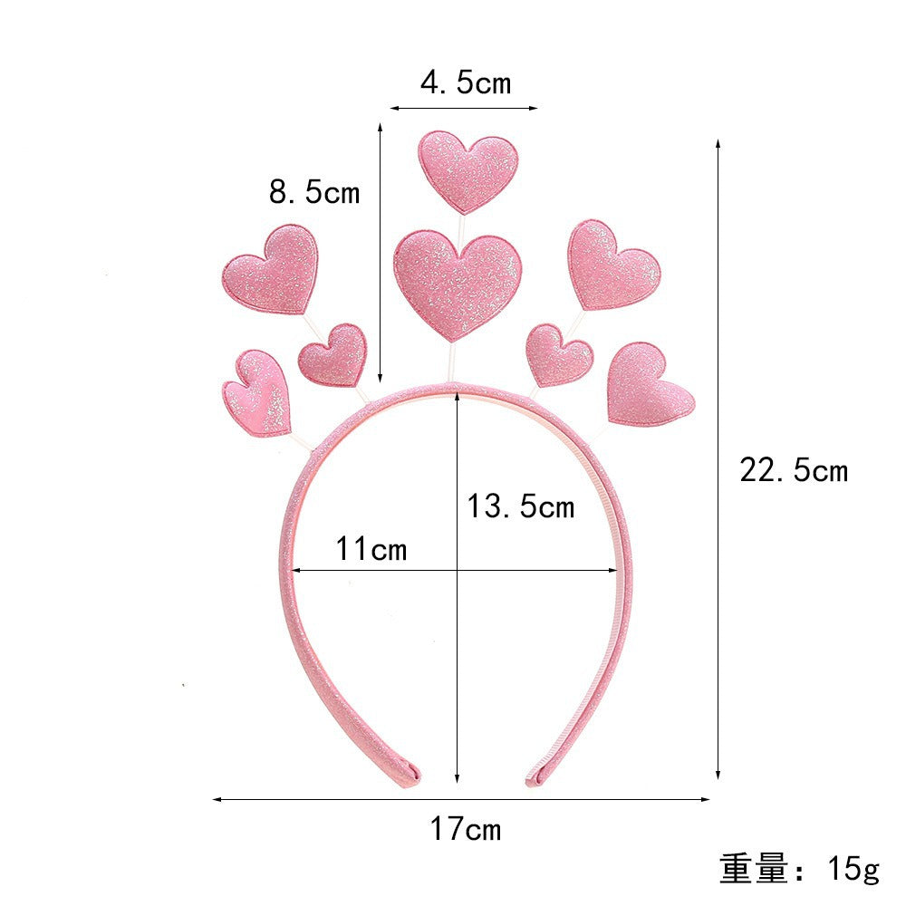 Wholesale Valentine's Day Sequins Peach Heart Headband Creative Wedding Party Dress Up Headwear