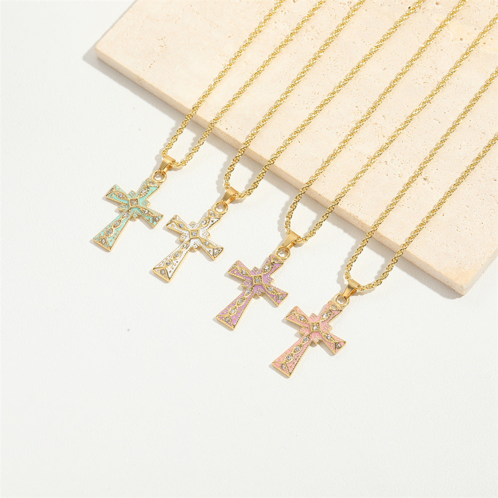Wholesale Cross Pendant Clavicle Chain Vintage Necklace