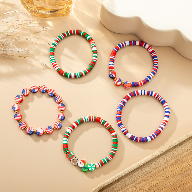 Wholesale Independence Day bracelet red and white hand jewelry