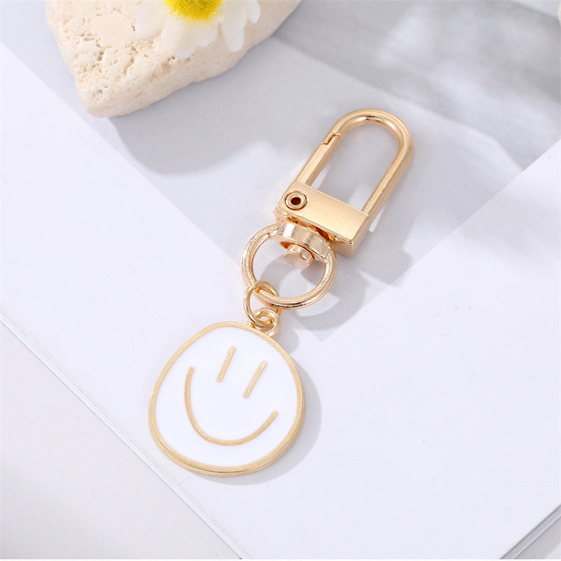 Wholesale Colorful Oil Drip Smile Alloy Keychains