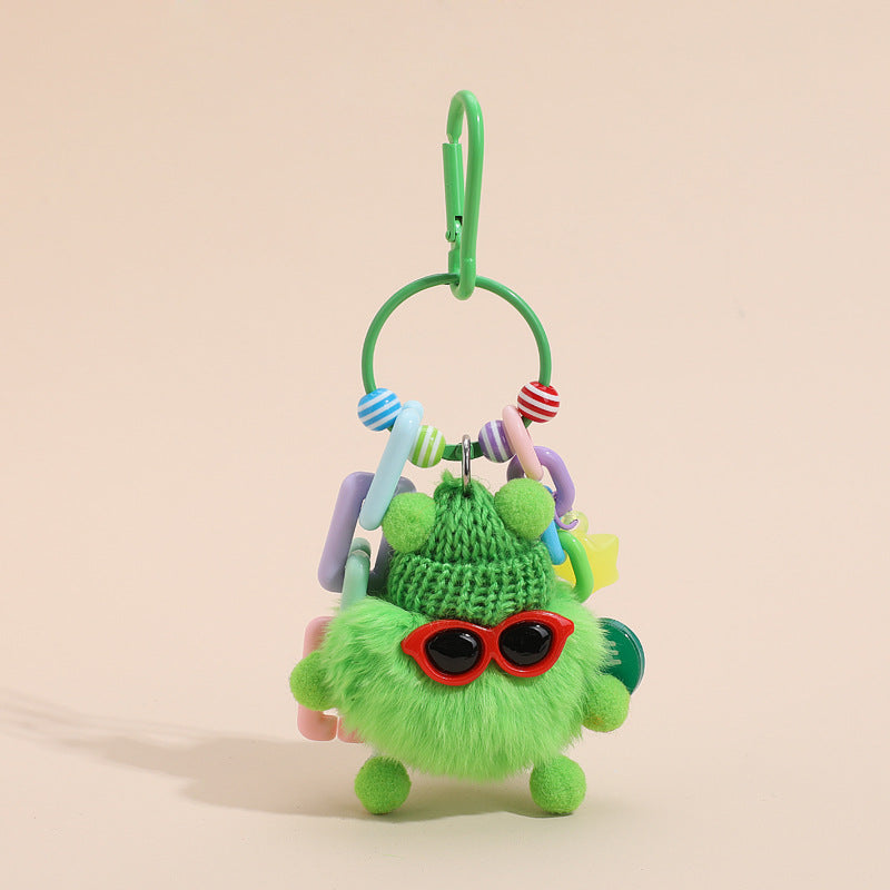 Wholesale of Colorful Cute Fur Ball Cartoons Metal Keychain