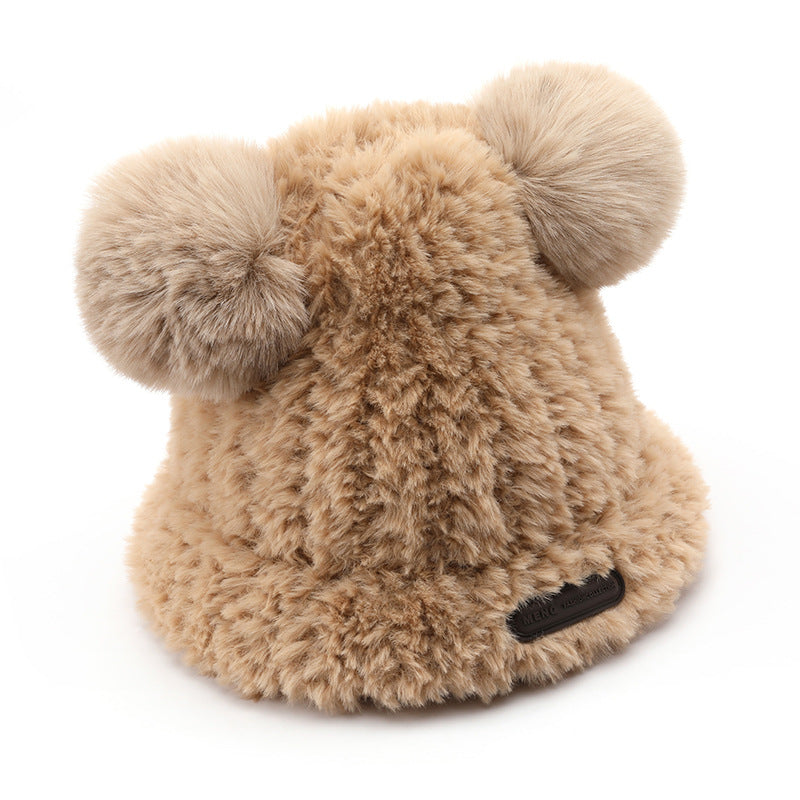 Wholesale Warm Autumn and Winter Wool Ball Wool Hats, Cold Resistant Ear Protection Knitted Hats