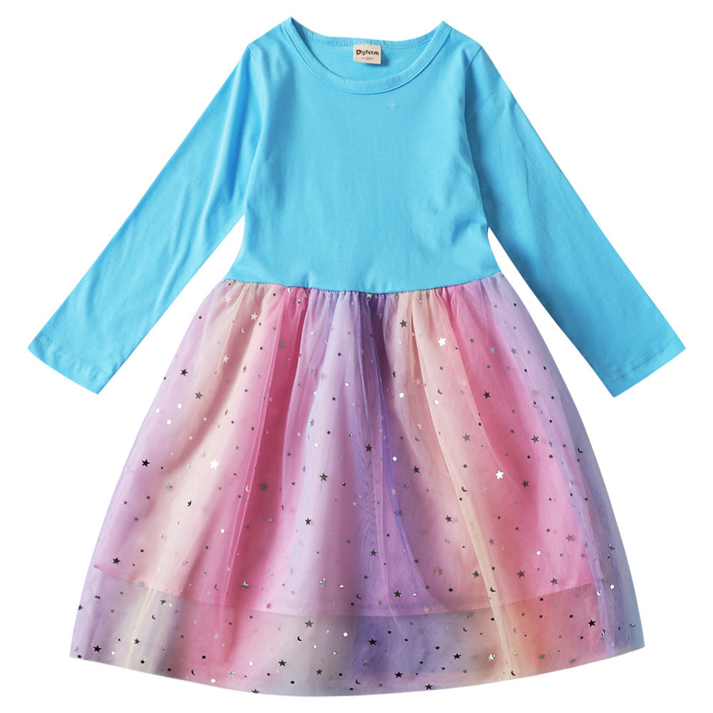 Wholesale Spring Autumn Toddler Girls Long Sleeve Cotton Tulle Princess Dress Chic Party Wear Resale Gift Choice