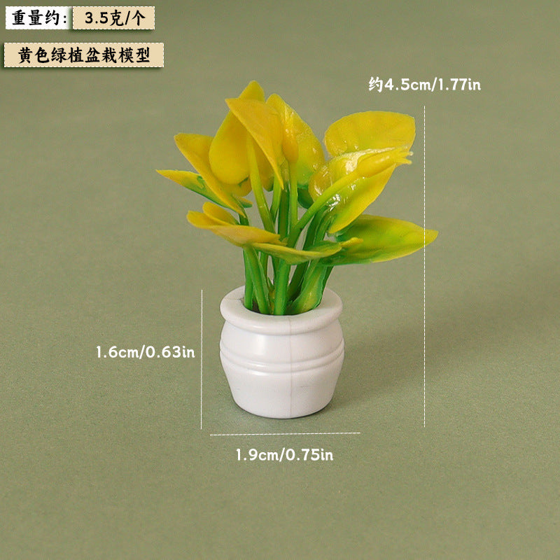 Wholesale Miniature green plants  potted plants living room Doll Accessories