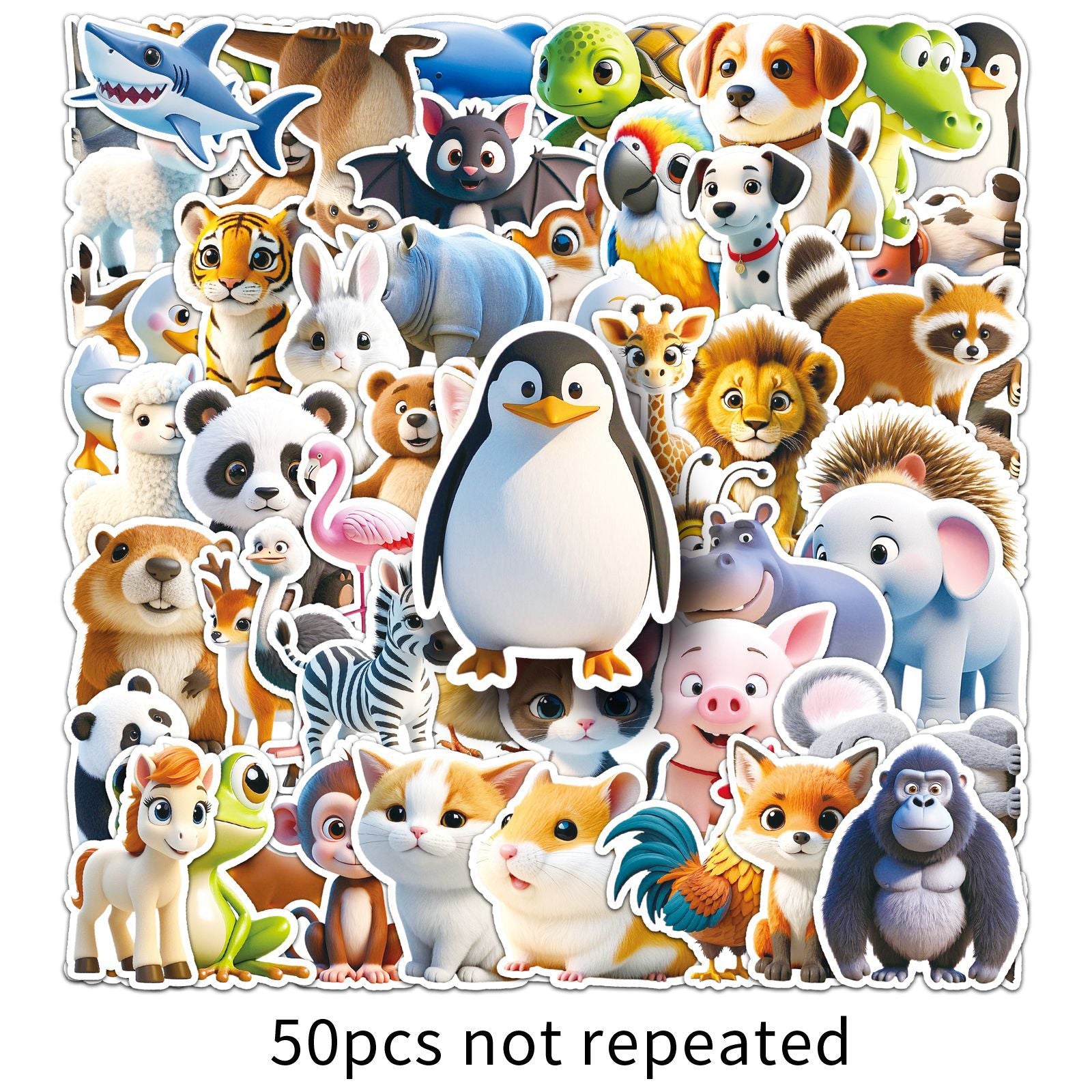 Wholesale 50 cartoon animal stickers waterproof