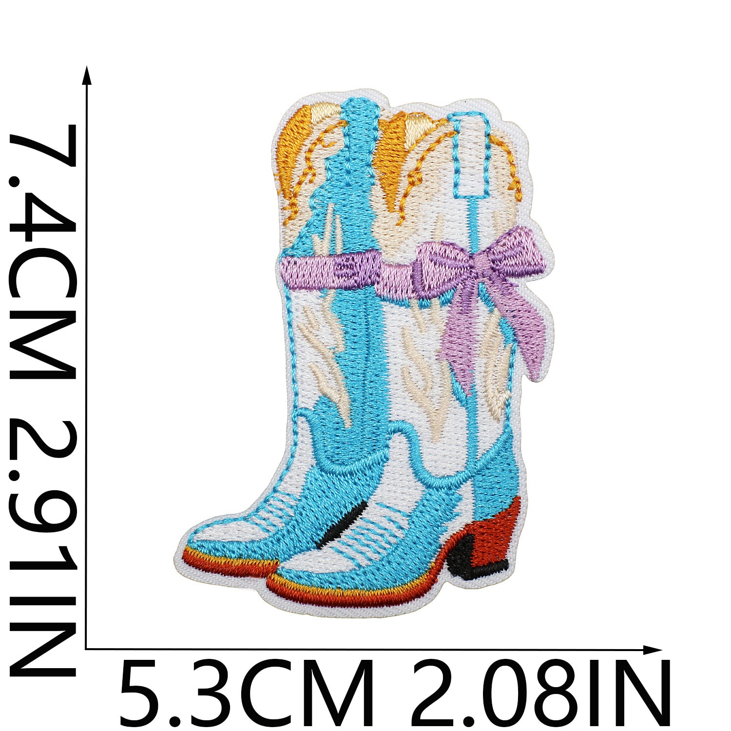 Wholesale Western Cowboy Shell Embroidered Patch Polyester Heat Transfer Applique For Clothing Casual Decorative Accent And Resale