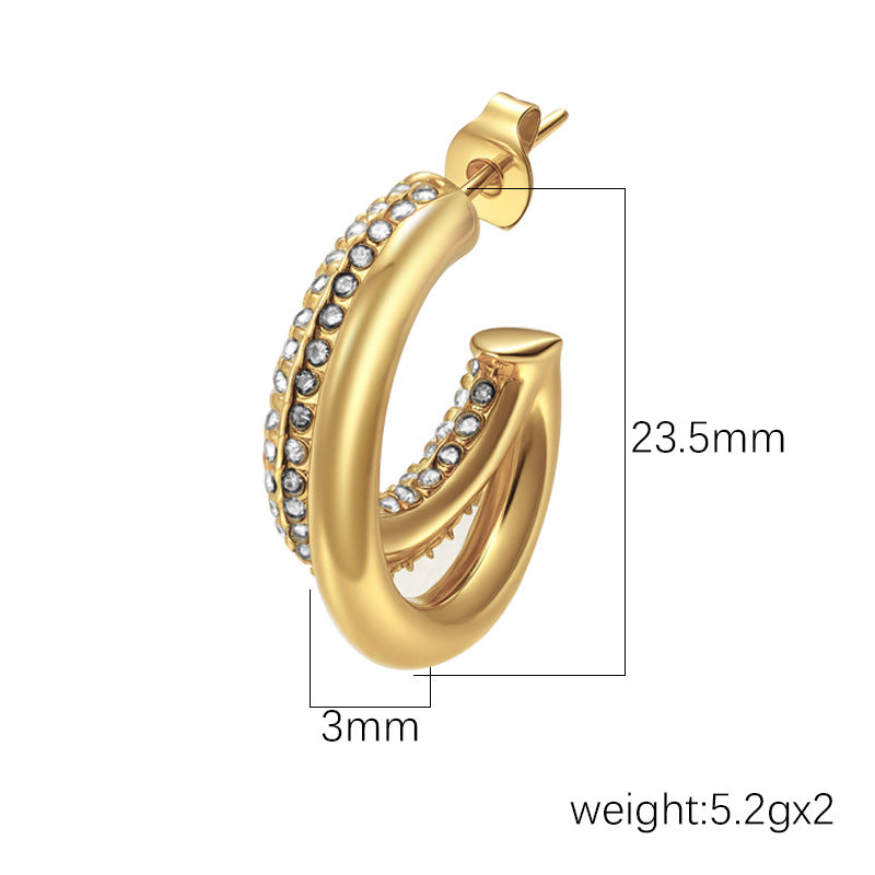 Wholesale Hoop Earrings Simple Earrings Elegant Stainless Steel Stud Earrings