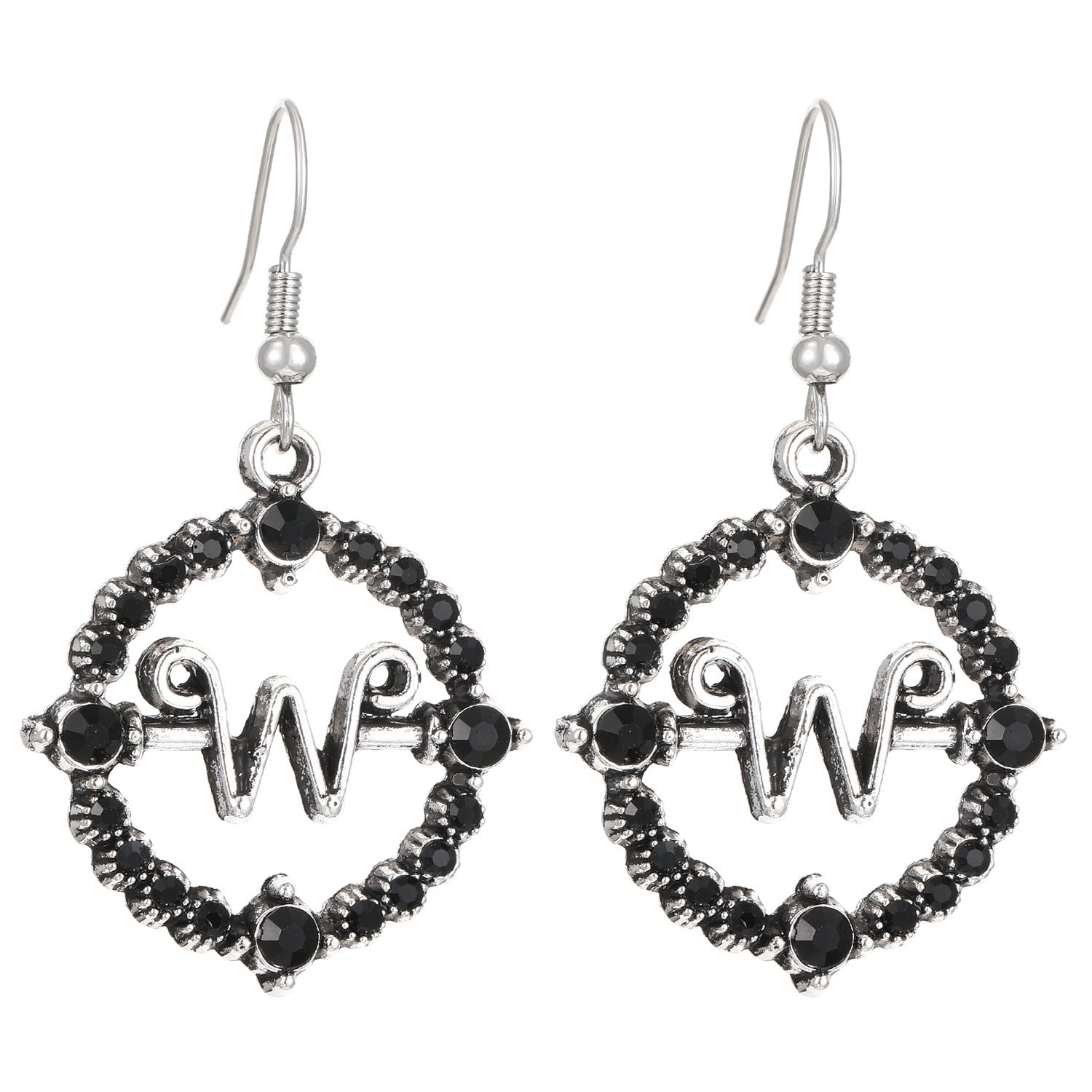 Wholesale  Wednesday Necklace Men and Women  Hollow Round Letter W Pendant Clavicle Chain Wednesday