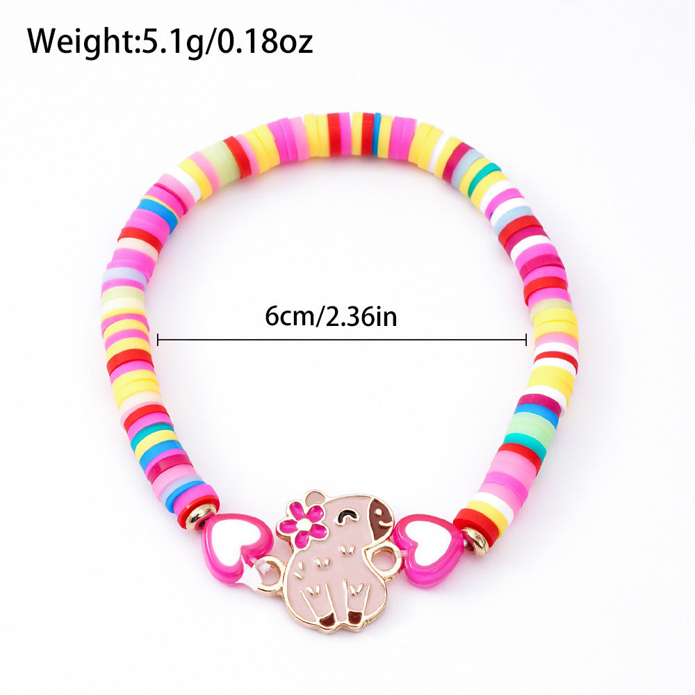 Wholesale Cartoon children' s soft y handmade bead bracelet