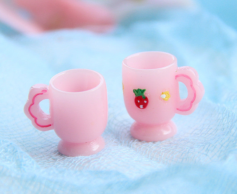 Wholesale Resin Food Play Mini Tea Set Plate Knife and Fork Doll Accessories