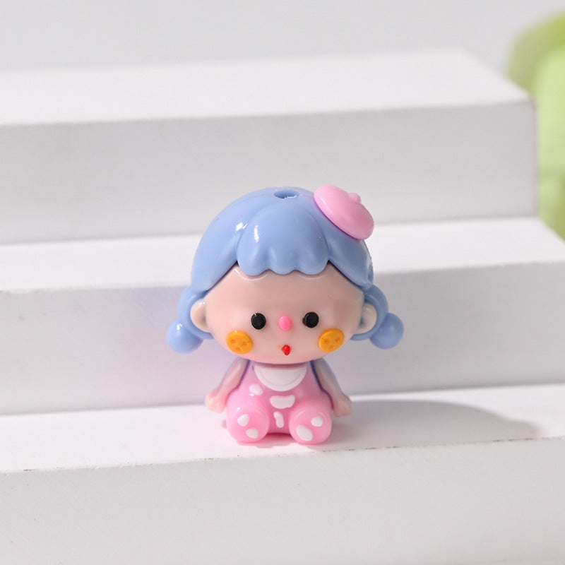 Wholesale 10pcs Cute cartoon girl sitting posture Focal Beads