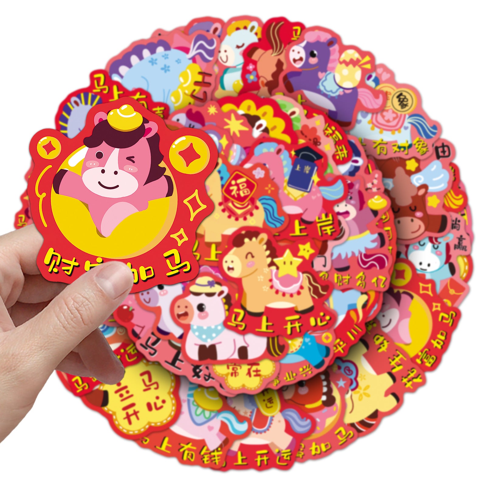Wholesale 50 Cute Cartoon Red Lucky Little Pony Graffiti Stickers