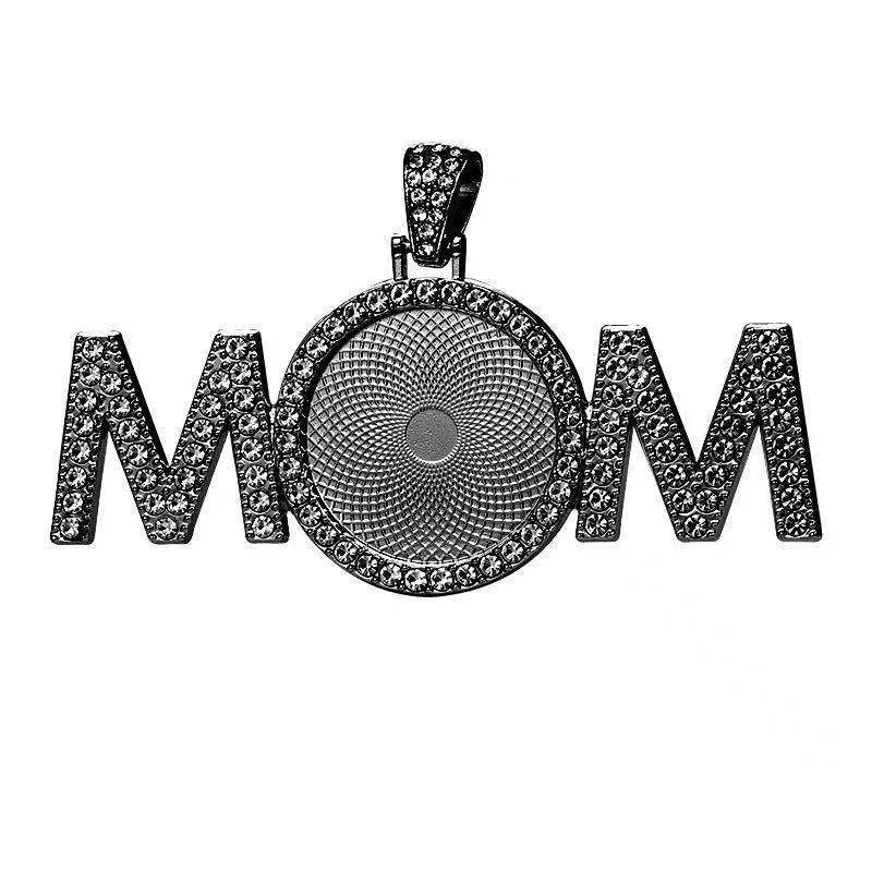 Wholesale 50pcs Alloy Sublimation Jewelry Blanks Diy Movable Head Diamond Necklace Pendant