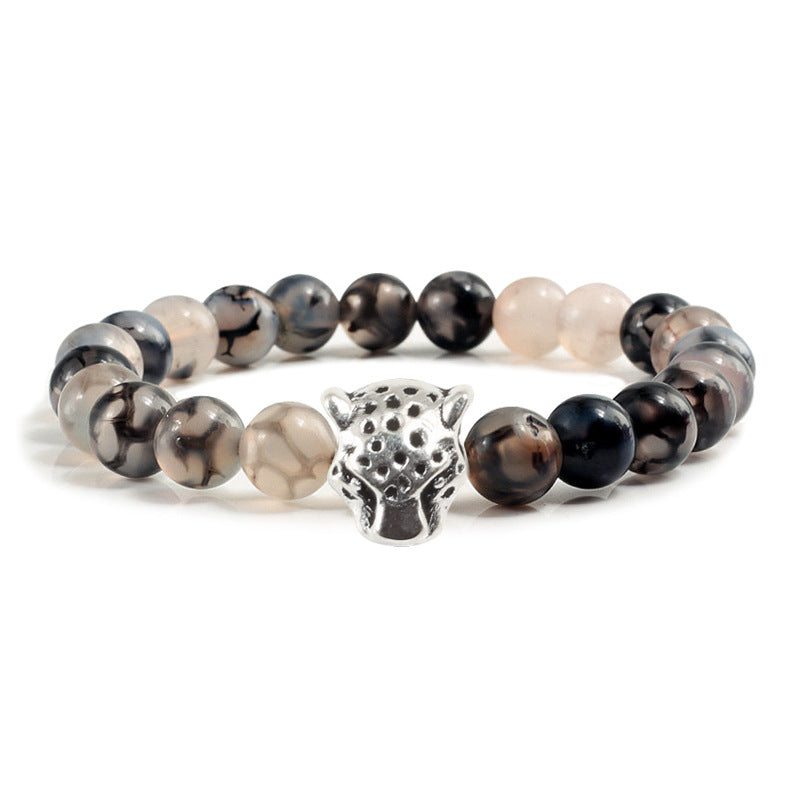 Wholesale elastic line beaded black dragon pattern bracelet alloy