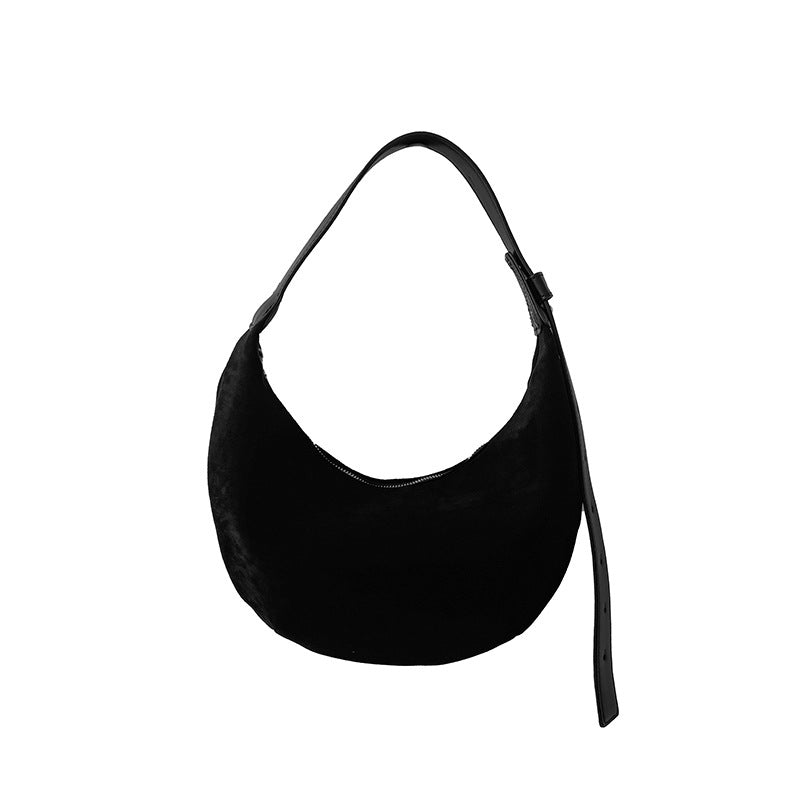 Wholesale Suede hand-held dumpling bag suede under armpit bag