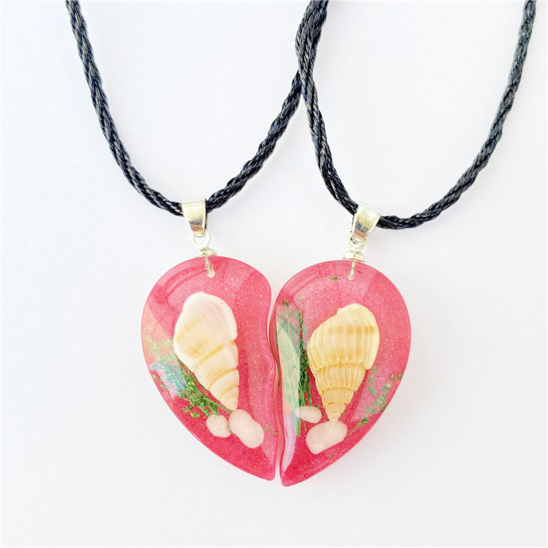 Wholesale 6pcs Creative Real Starfish Conch Pendant Necklace