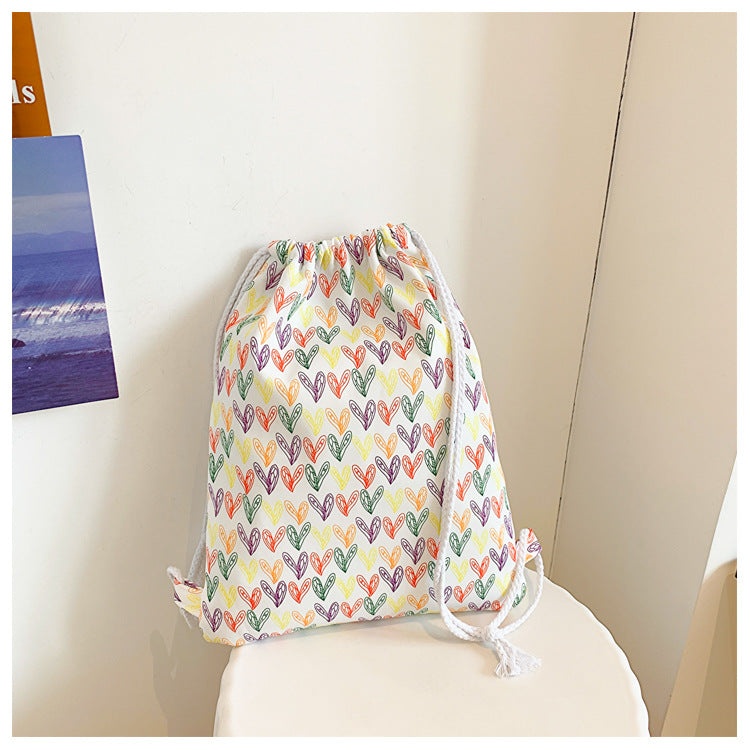 Wholesale Color Leopard Print Outdoor Sports Fitness Oxford Cloth Drawstring Pocket Shoulder Drawstring Bag