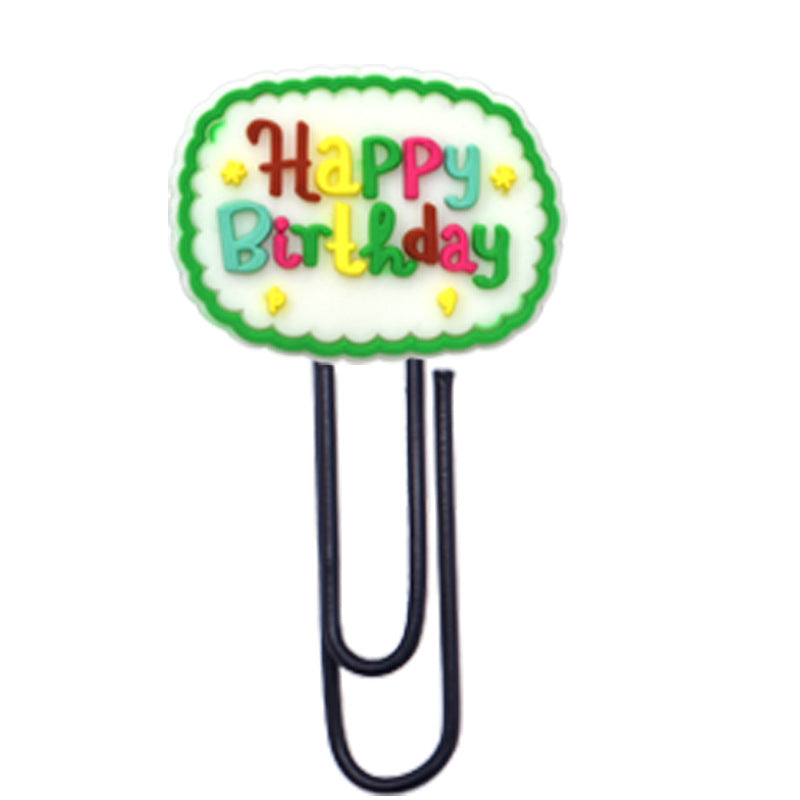 Wholesale Random 50pcs Birthday Cake Paper Clip Bookmark