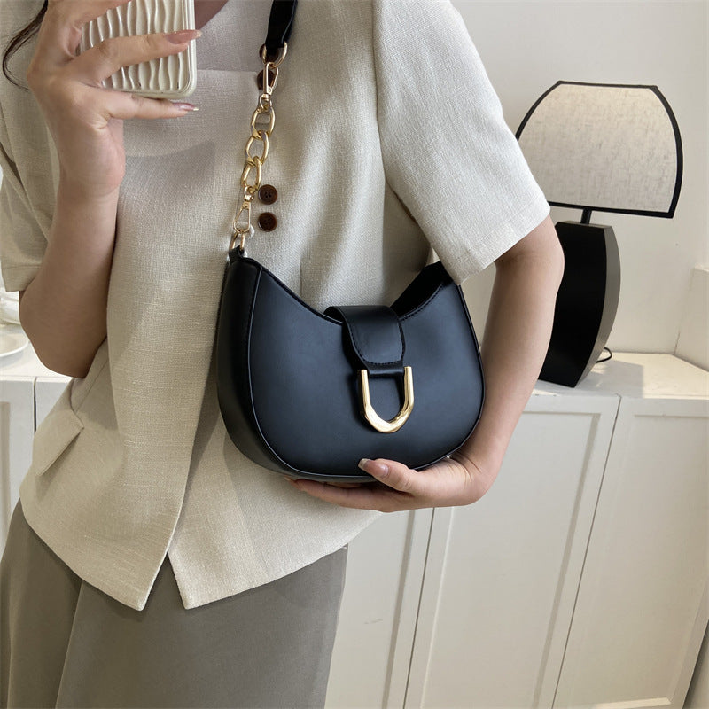 Wholesale Trendy Fashion Simple Texture One-shoulder Underarm Moon Bag