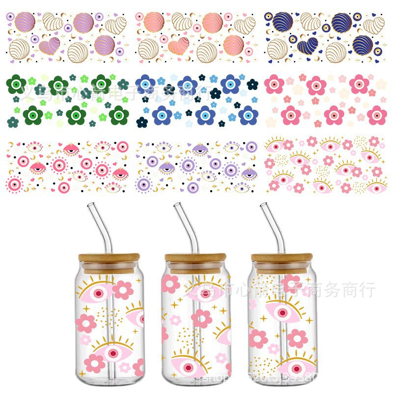 Wholesale 5pcs Devil' s Eye 16oz Cup UV DTF Wraps