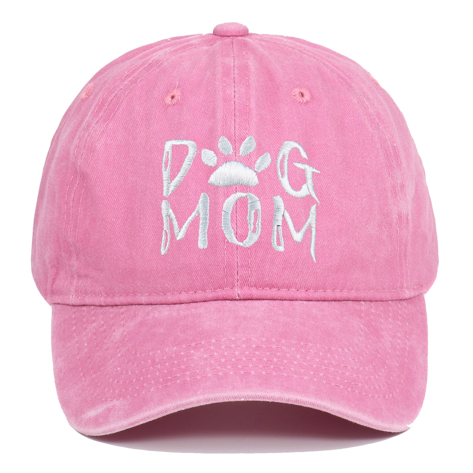 Wholesale DOG MOM Embroidered Cotton Washed Baseball Hat
