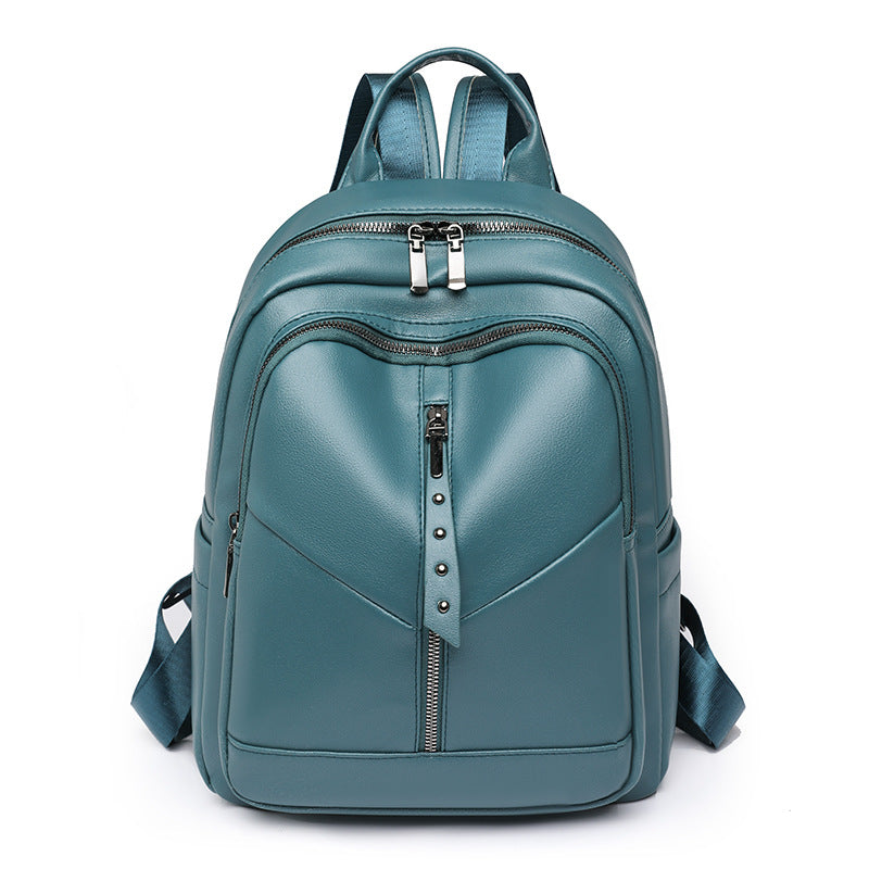 Wholesale Ladies Retro Large Capacity PU Soft Leather Travel Backpack