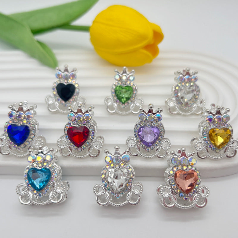 Wholesale 20pcs Alloy Full Diamond Pumpkin Carriage Love Crystal Beads