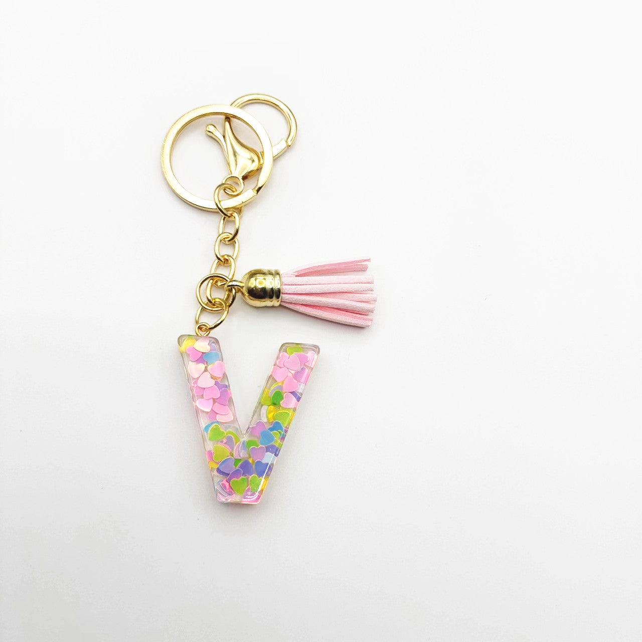 Llavero de letra acrílica de resina de barril de Tassel