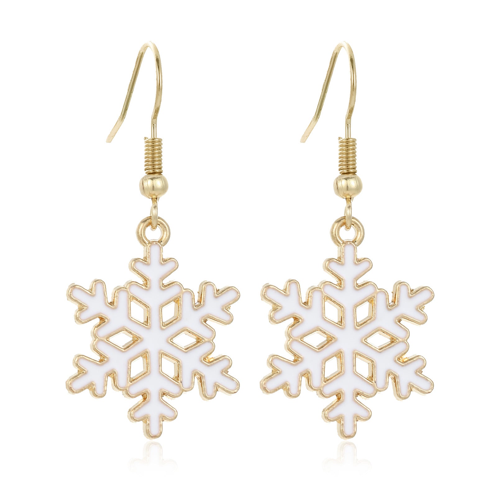Wholesale Chic Christmas Snowflake Earrings For Women Zinc Alloy Rhinestone Fashion Jewelry Party Gift