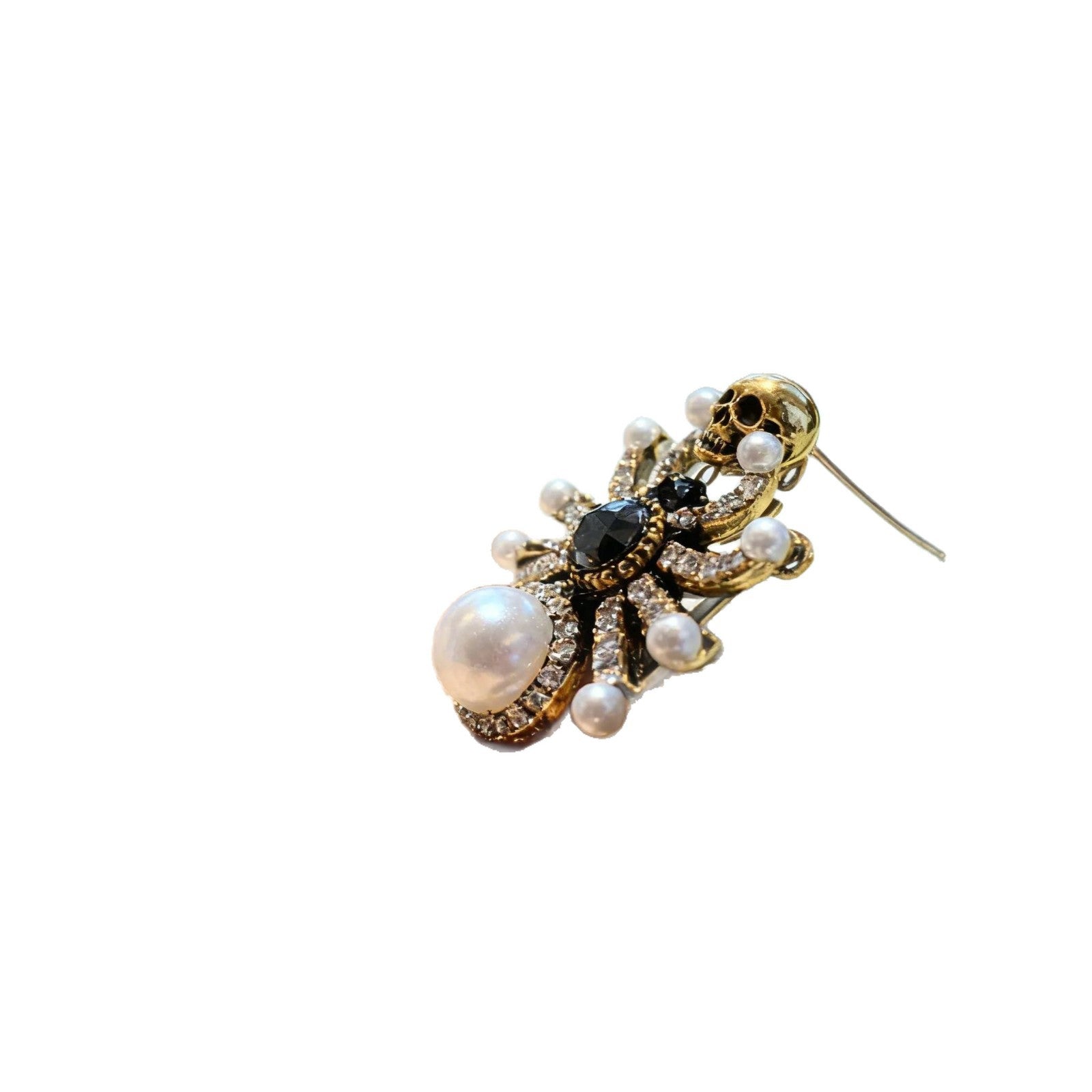 Wholesale Pearl Skull  Earrings Vintage Gothic Party Jewelry Accessory For Women